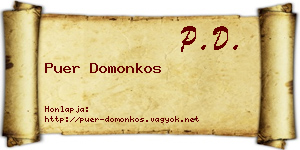 Puer Domonkos névjegykártya